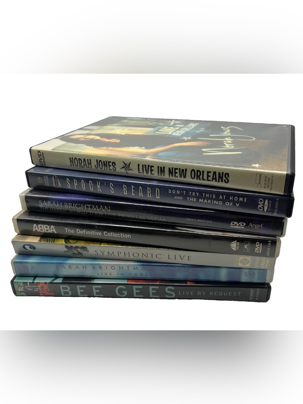 7 DVD Lot Bee Gees, ABBA, Spocks Beard, Sarah Brightman, Nora Jones Live Music